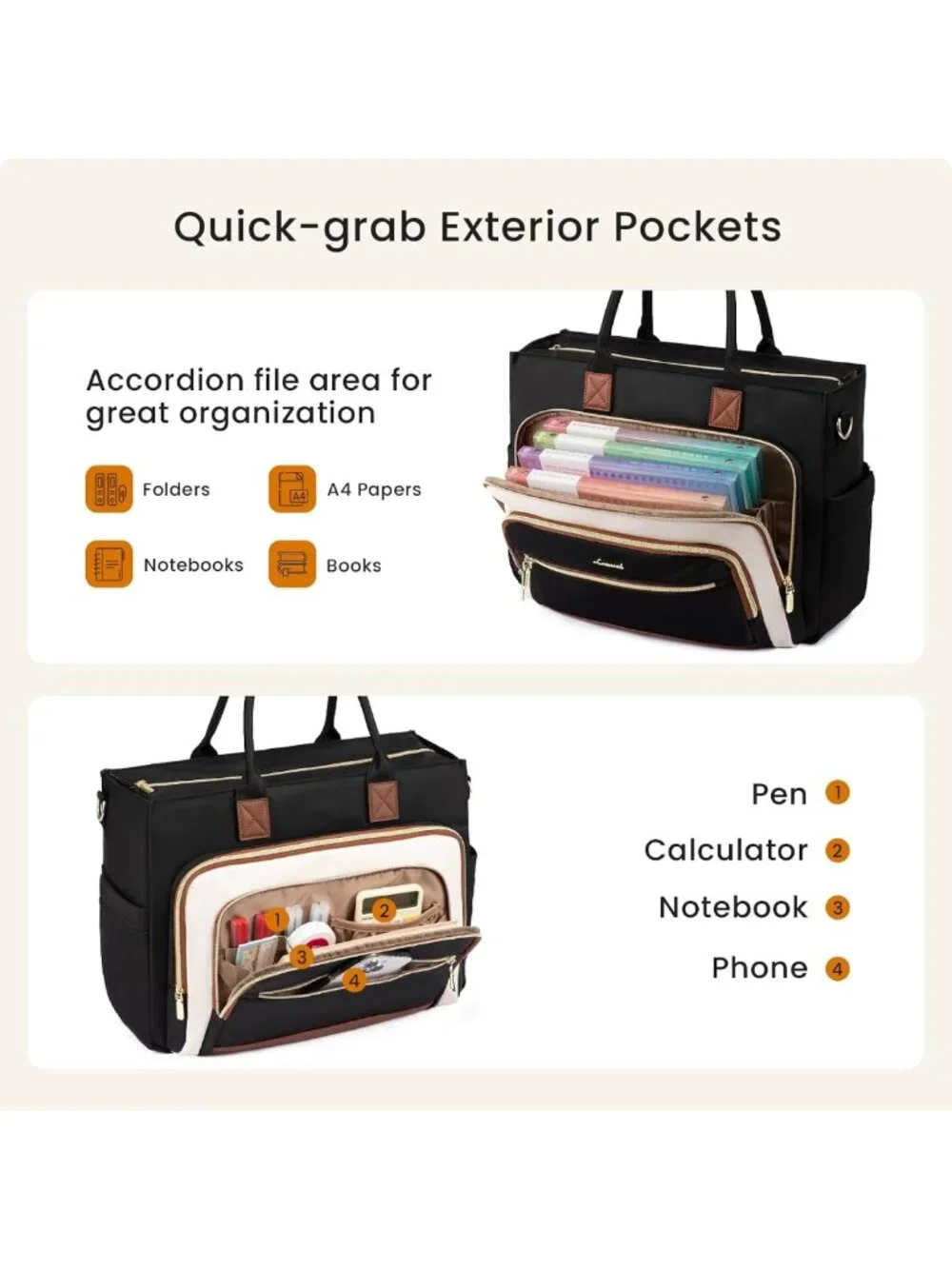 Stylish Work Tote Bag for Women | Laptop & File Organizer | Perfect Teacher Bag